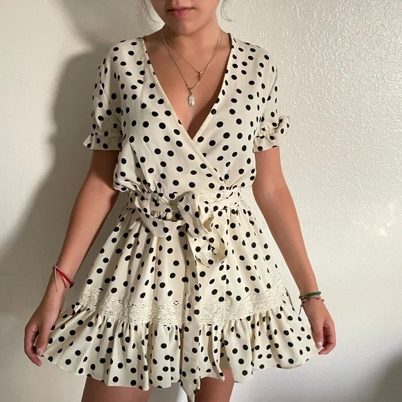 Polka Dot Wrap Dress - Picture 4 of 4
